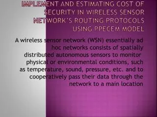 WSN consists of 3 module