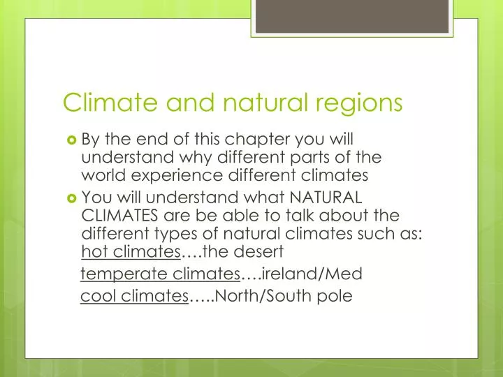 climate and natural regions