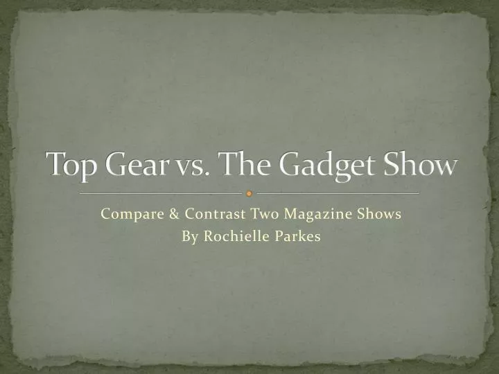 top gear vs the gadget show