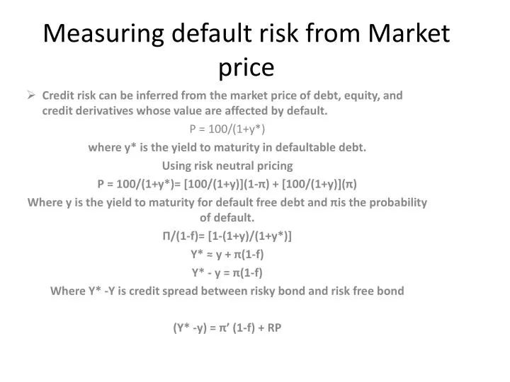 measuring default risk from market price