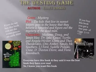 The westing game author : ellen Raskin