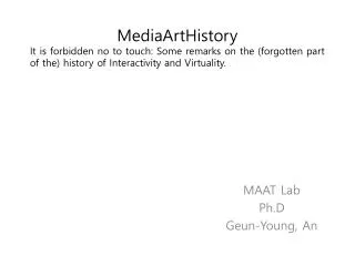 MAAT Lab Ph.D Geun -Young, An