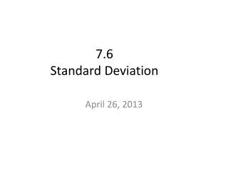7.6 Standard Deviation