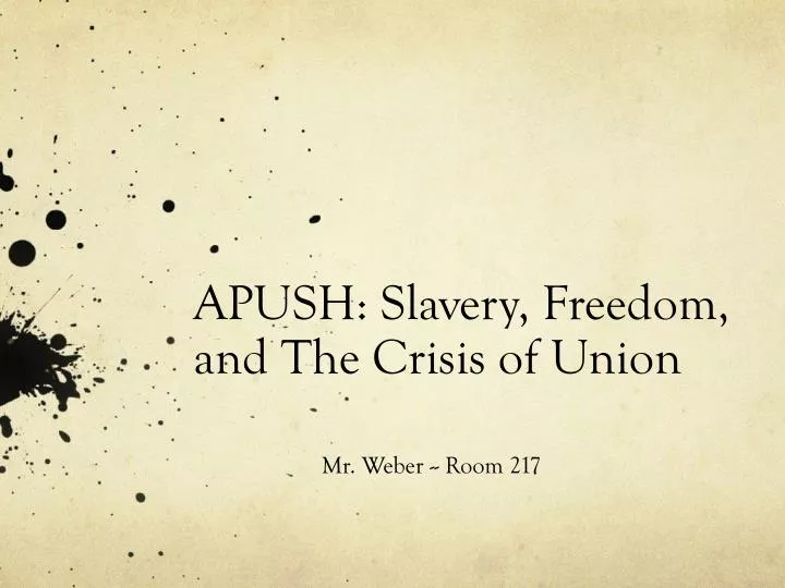 apush slavery freedom and the crisis of union