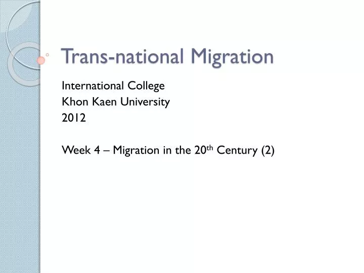 trans national migration
