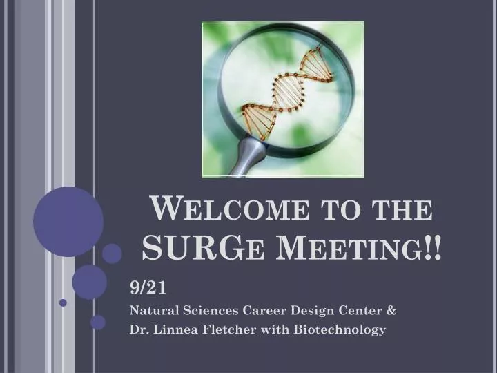 welcome to the surge meeting