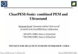 ClearPEM-Sonic: combined PEM and Ultrasound