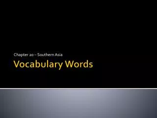 Vocabulary Words