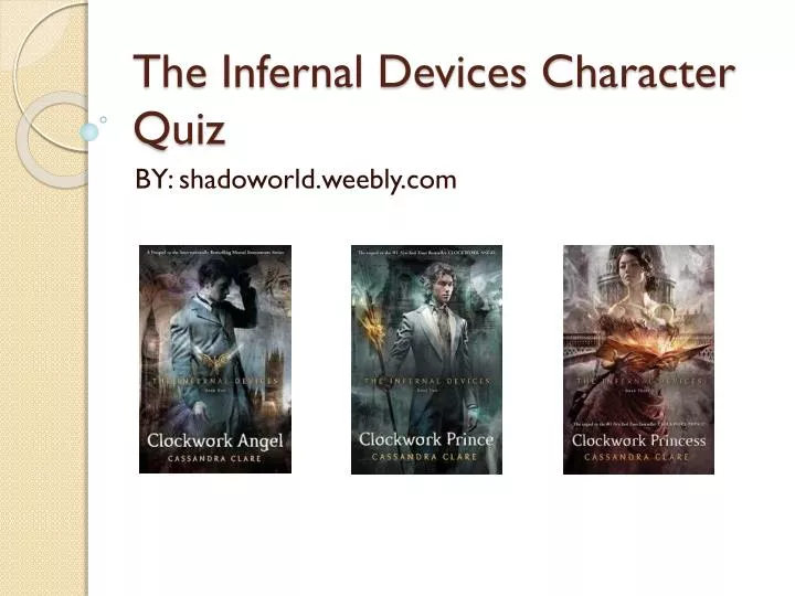 the infernal devices character quiz