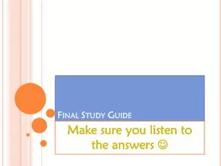 Final Study Guide