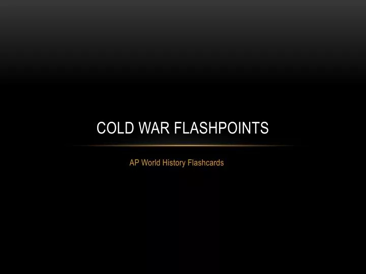 cold war flashpoints