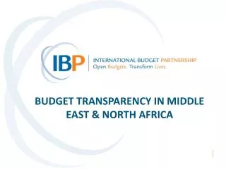 BUDGET TRANSPARENCY IN MIDDLE EAST &amp; NORTH AFRICA