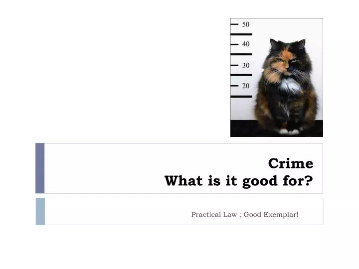 crime what is it good for