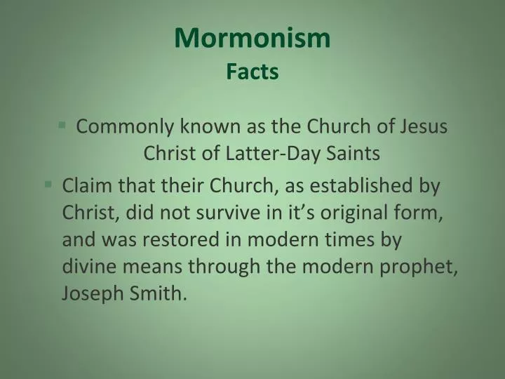 mormonism facts