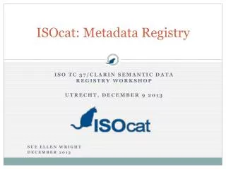 ISOcat: Metadata Registry