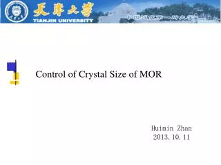 Control of Crystal Size of MOR