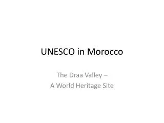 UNESCO in Morocco