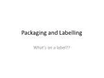 Packaging and Labelling - slide 1