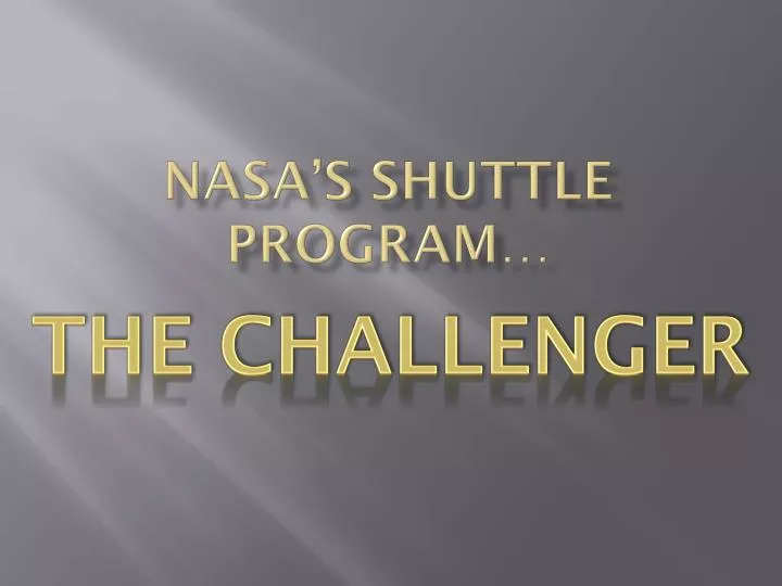 nasa s shuttle program