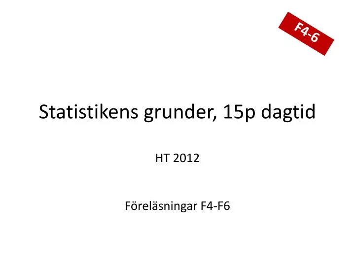 statistikens grunder 15p dagtid