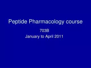 Peptide Pharmacology course