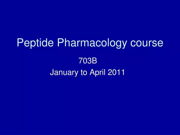 peptide pharmacology course