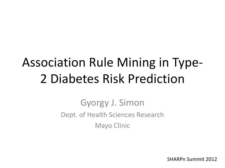 association rule mining in type 2 diabetes risk prediction