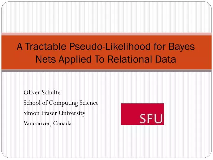 a tractable pseudo likelihood for bayes nets applied to relational data