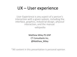 UX – User experience