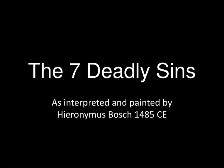 the 7 deadly sins