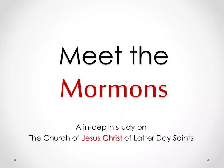 meet the mormons