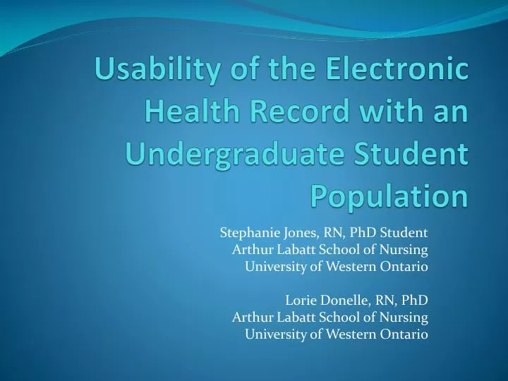 usability of the electronic health record with an undergraduate student population