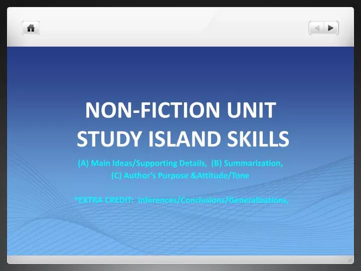 non fiction unit study island skills