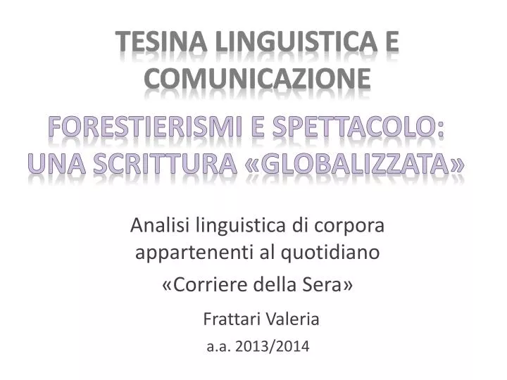 tesina linguistica e comunicazione