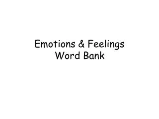 Emotions &amp; Feelings Word Bank