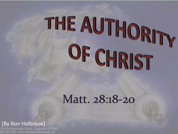 the authority of christ