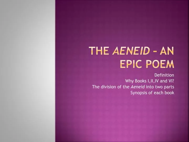 the aeneid an epic poem