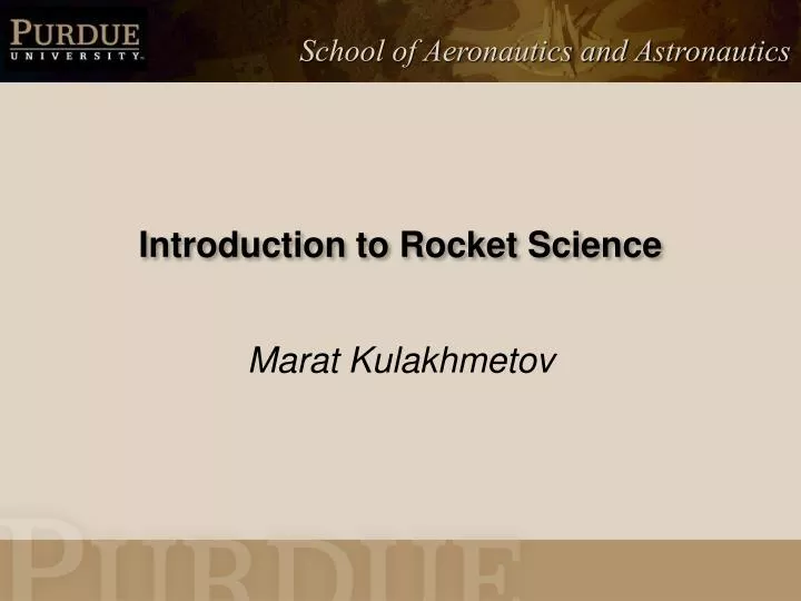 introduction to rocket science