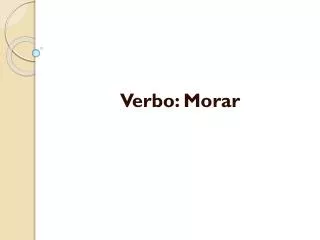 verbo morar