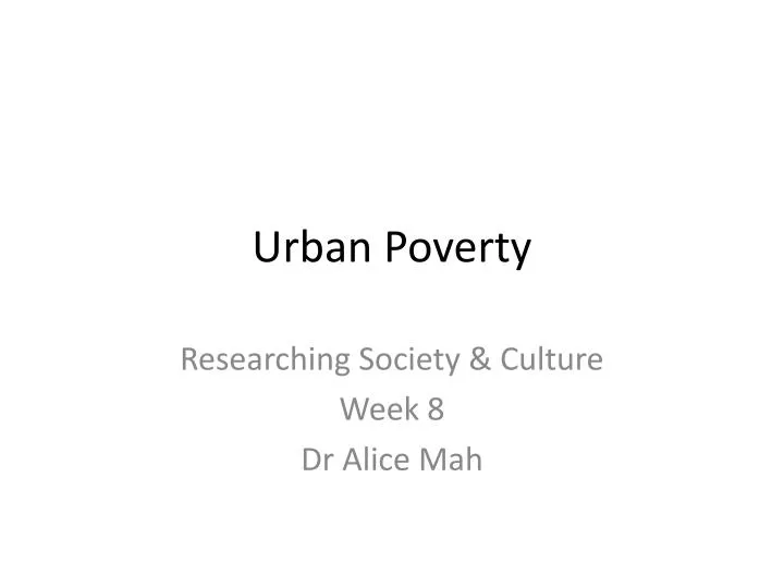 urban poverty