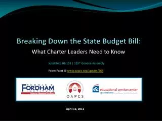 Breaking Down the State Budget Bill :