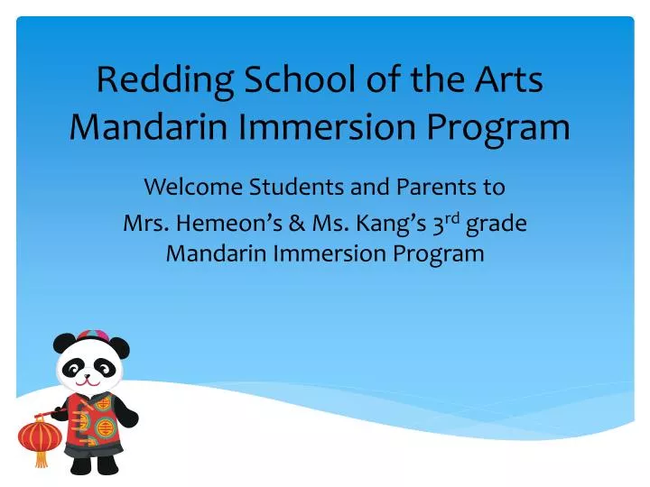redding school of the arts mandarin immersion program