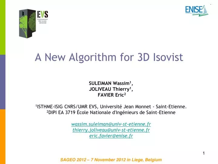 a new algorithm for 3d isovist