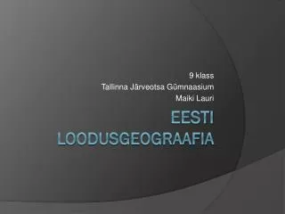 Eesti loodusgeograafia