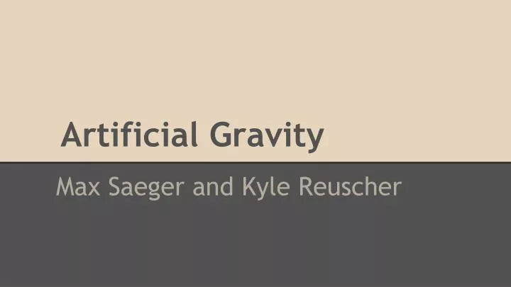 artificial gravity