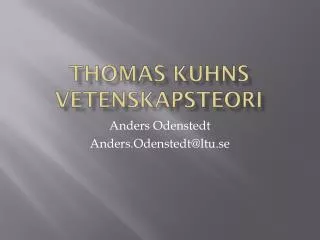 thomas kuhns vetenskapsteori