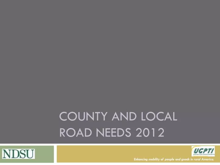 county and local road needs 2012