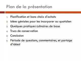 plan de la pr sentation