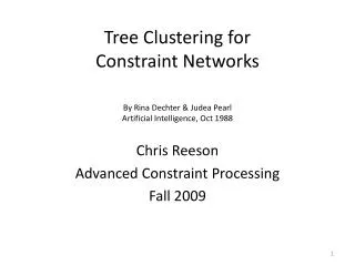 Tree Clustering for Constraint Networks
