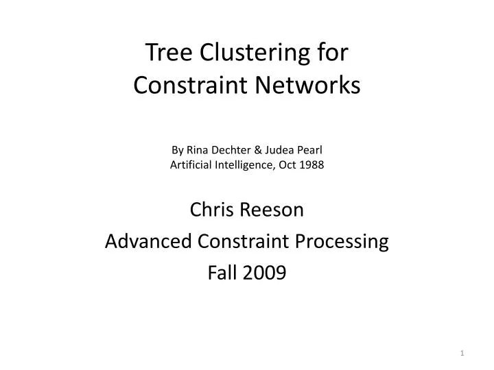 chris reeson advanced constraint processing fall 2009